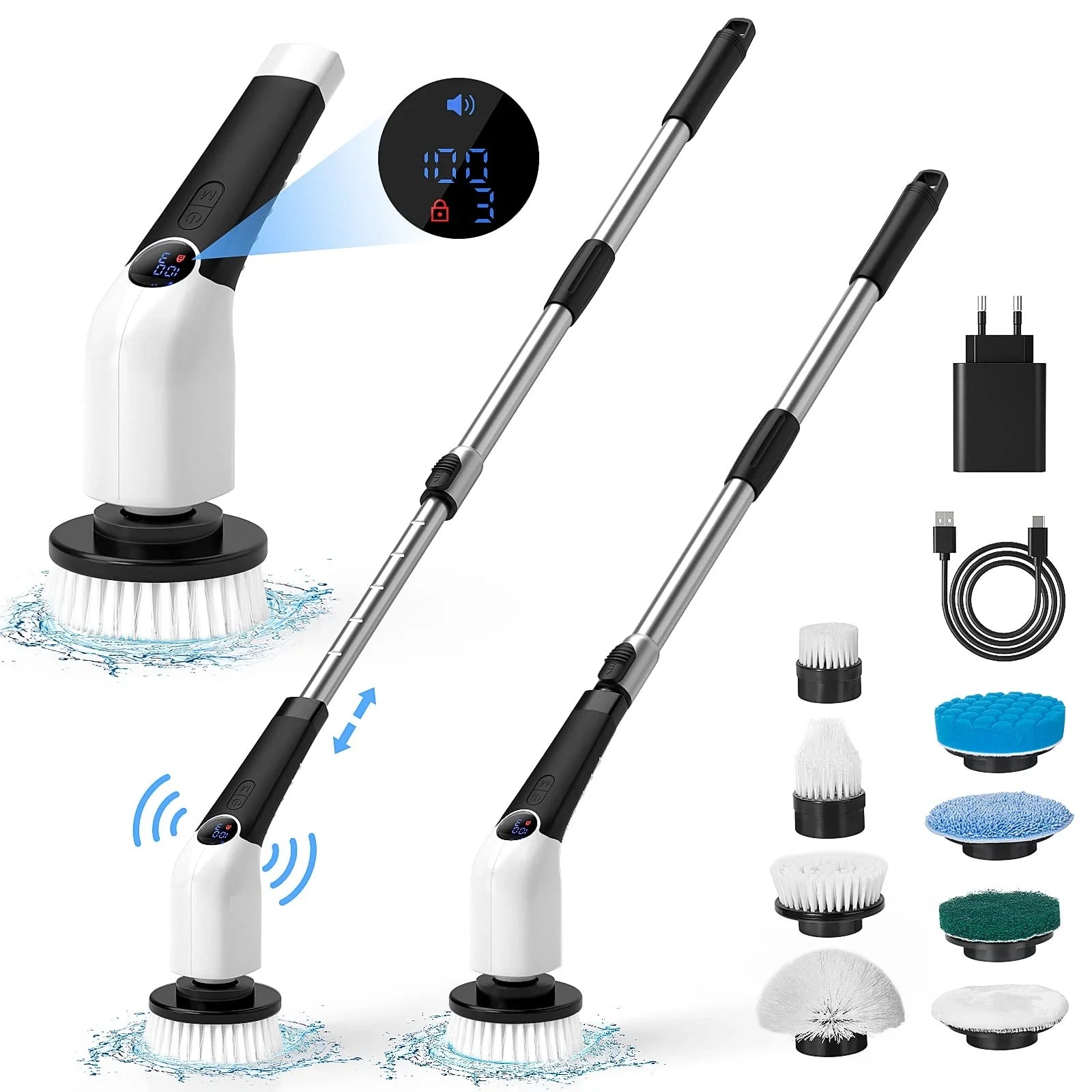 📣CEPILLO DE LIMPIEZA RECARGABLE 9 EN 1